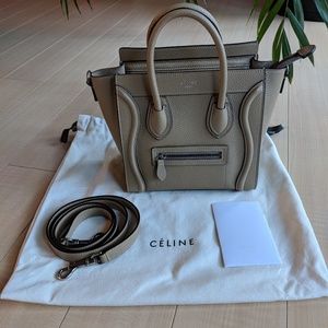 Celine mini nano luggage tote
